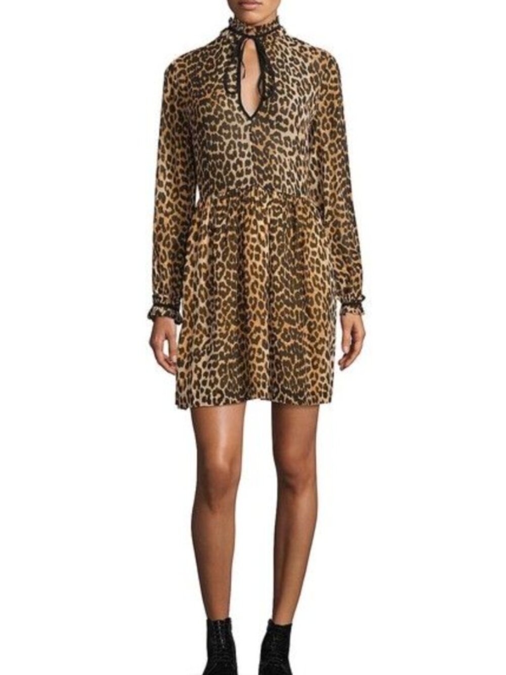 GANNI "Fairfax" Leopard / Cheetah Mini Dress